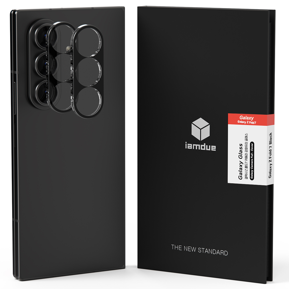아이엠듀 카메라 보호 필름 풀커버 강화유리 빛번짐 방지 블랙 갤럭시Z 폴드7, 2매입