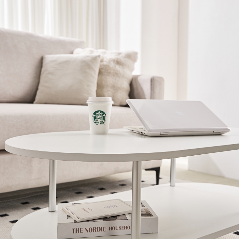 클라르 좌식 타원형 티테이블 높은 소파 테이블 1000