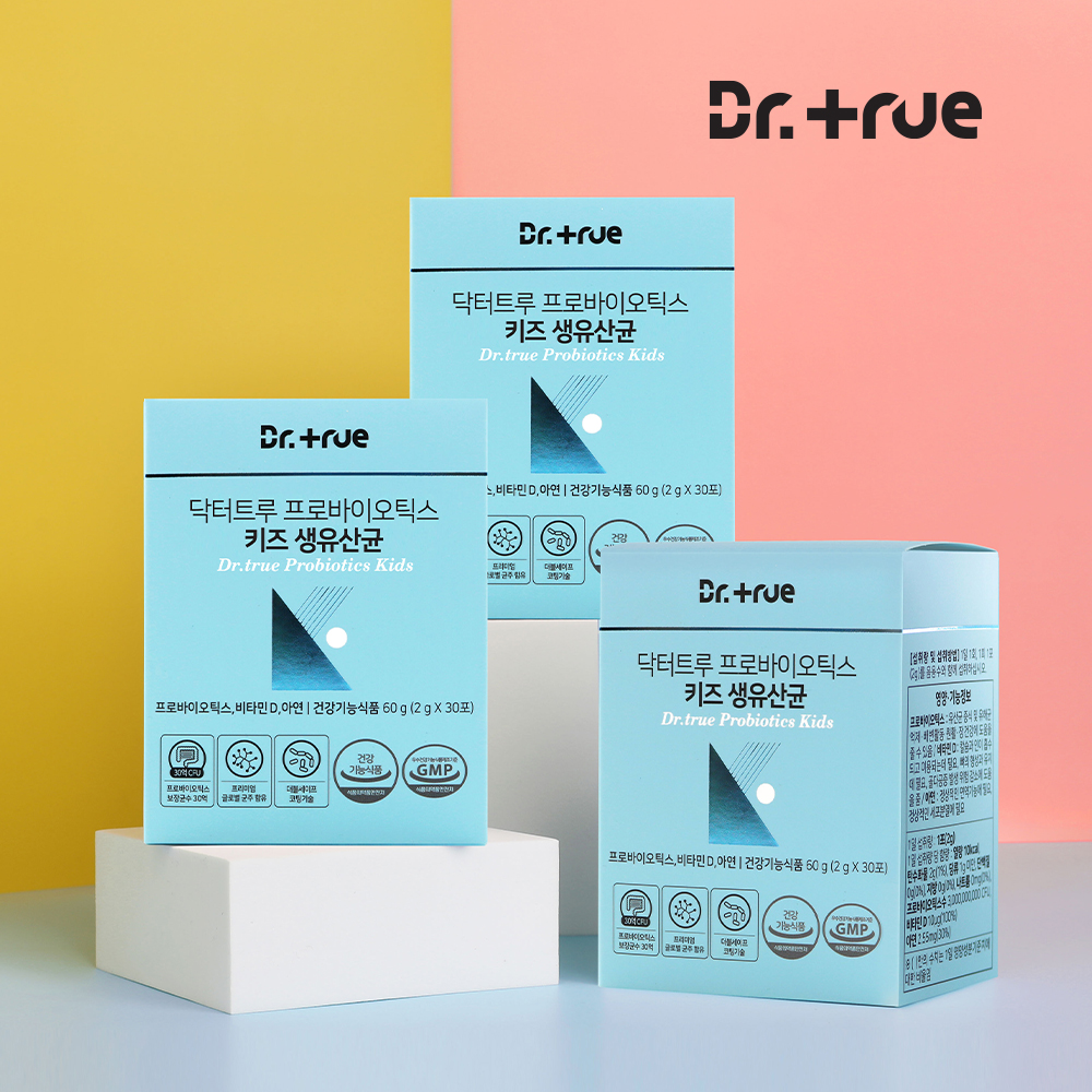 닥터트루 프로바이오틱스 포스트바이오틱스 어린이 유아 키즈 유산균 30포, 3개 - 상품 이미지