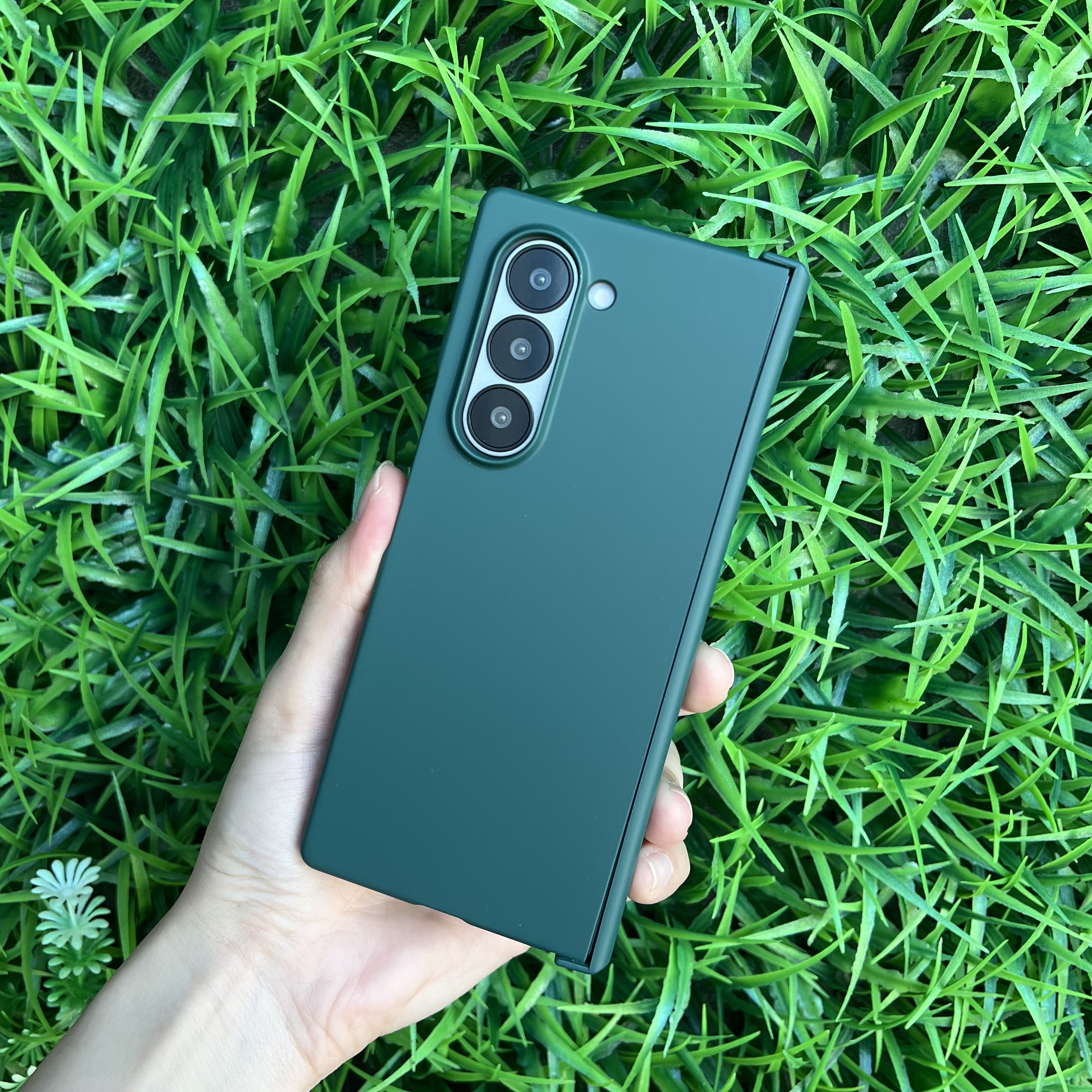 힌지보호 케이스 하드 범퍼 슬림 풀커버 카메라보호 지플립 클라인블루, 갤럭시Z 폴드3 - 상세 이미지 4