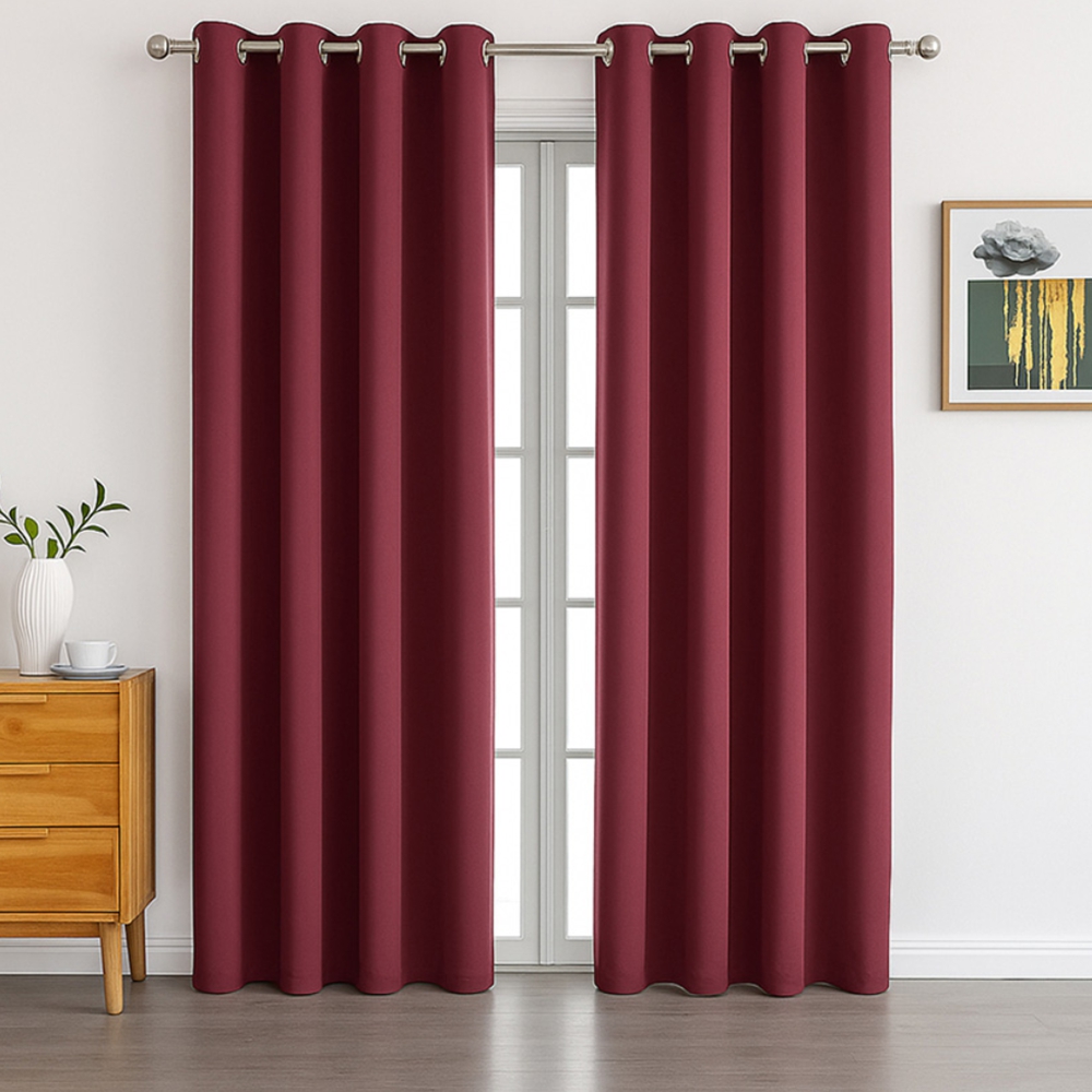 3중직원단 암막커튼 거실 작은방 아일릿 암막커텐 2장세트