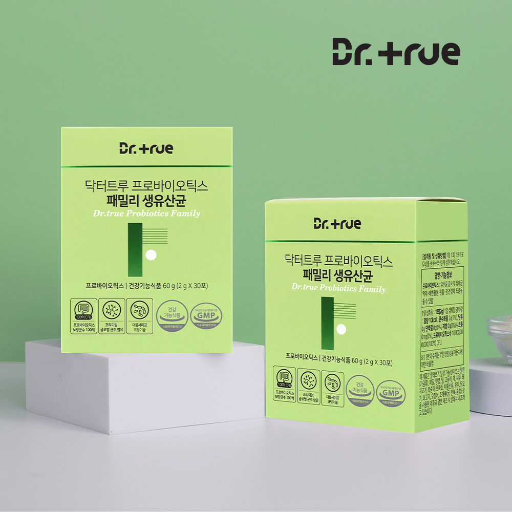 닥터트루 프로바이오틱스 포스트바이오틱스 온가족 패밀리 유산균 30포, 2개 - 상품 이미지