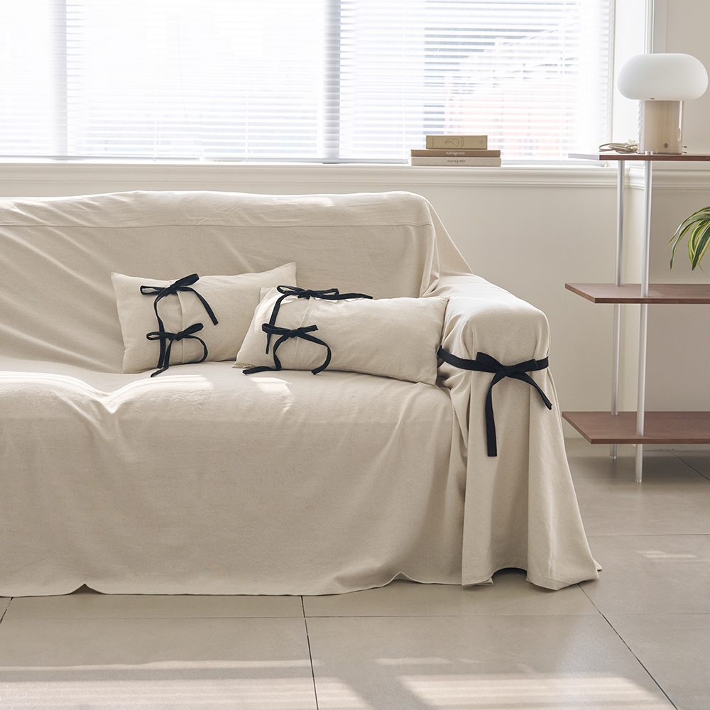 내추럴 린넨 쇼파커버 소파가리개 천갈이 바닐라 1 2인용