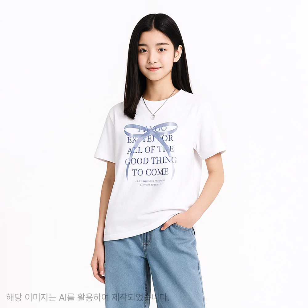 더데이걸 사이드 셔링 스토퍼 티셔츠 TGRA253Y3 - 상품 이미지