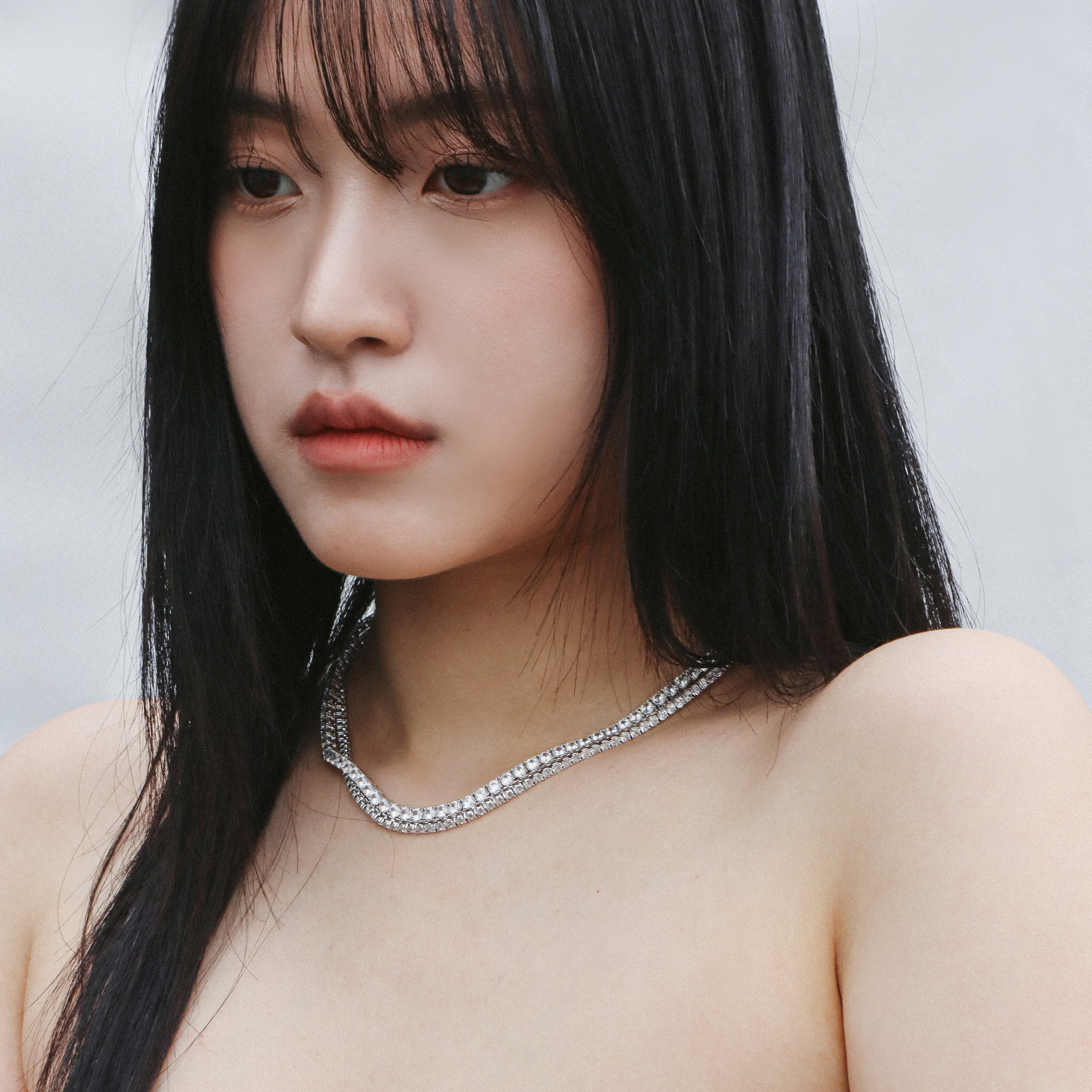 프롱세팅 3mm 라운드 큐빅 지르코니아 테니스목걸이 - 상세 이미지 2
