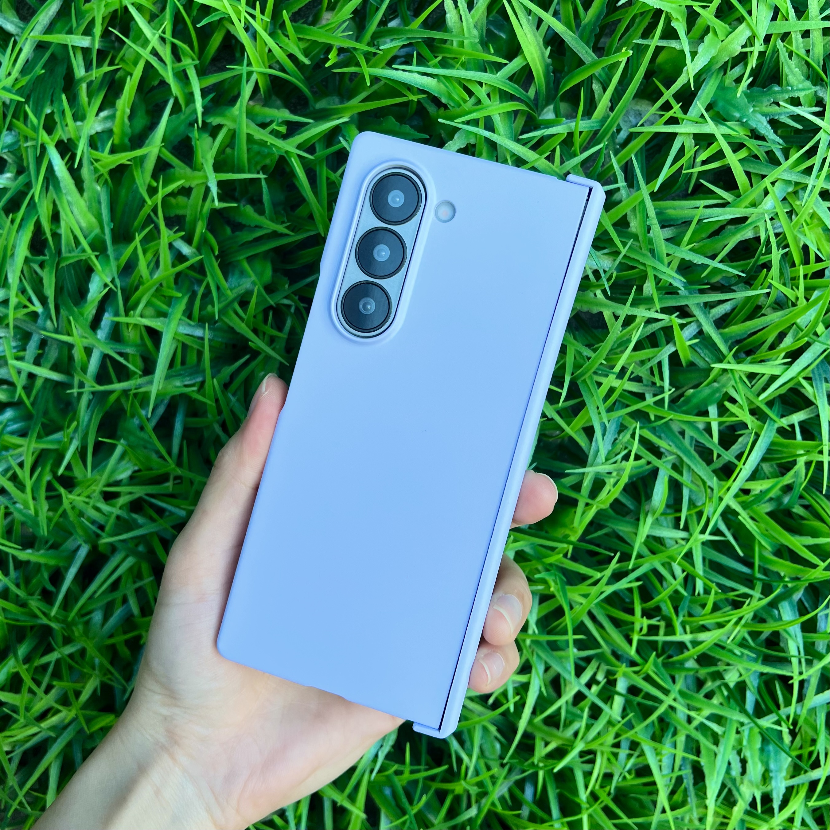 힌지보호 케이스 하드 범퍼 슬림 풀커버 카메라보호 지플립 클라인블루, 갤럭시Z 폴드3 - 상세 이미지 3