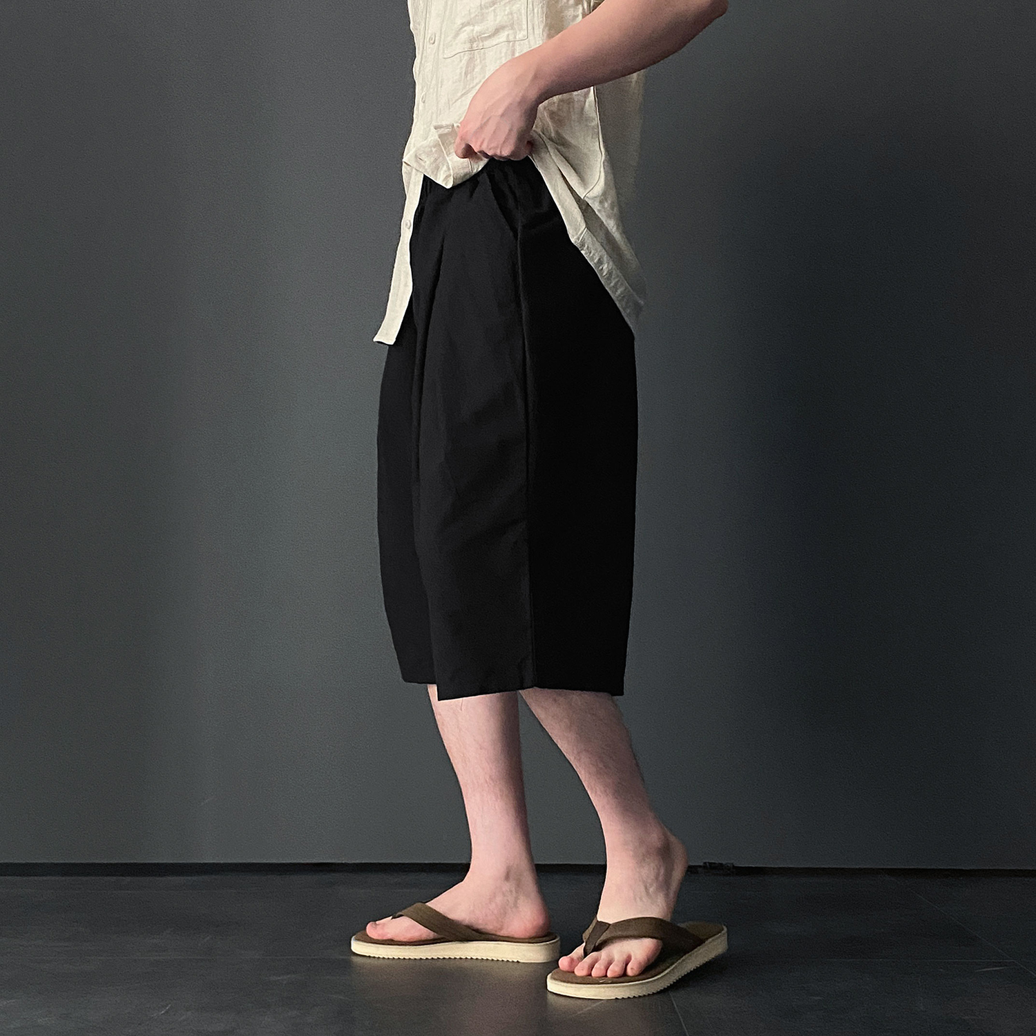 남자버뮤다팬츠 흰반바지 벌룬팬츠 남자린넨반바지 - 상세 이미지 3