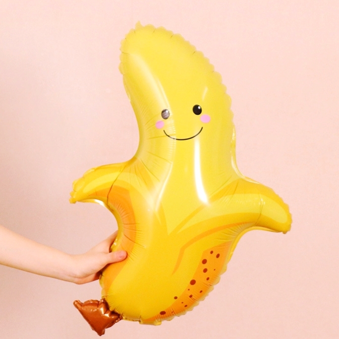 귀여운바나나 과일캐릭터은박풍선 바나나모양은박헬륨풍선 70cm - 상품 이미지