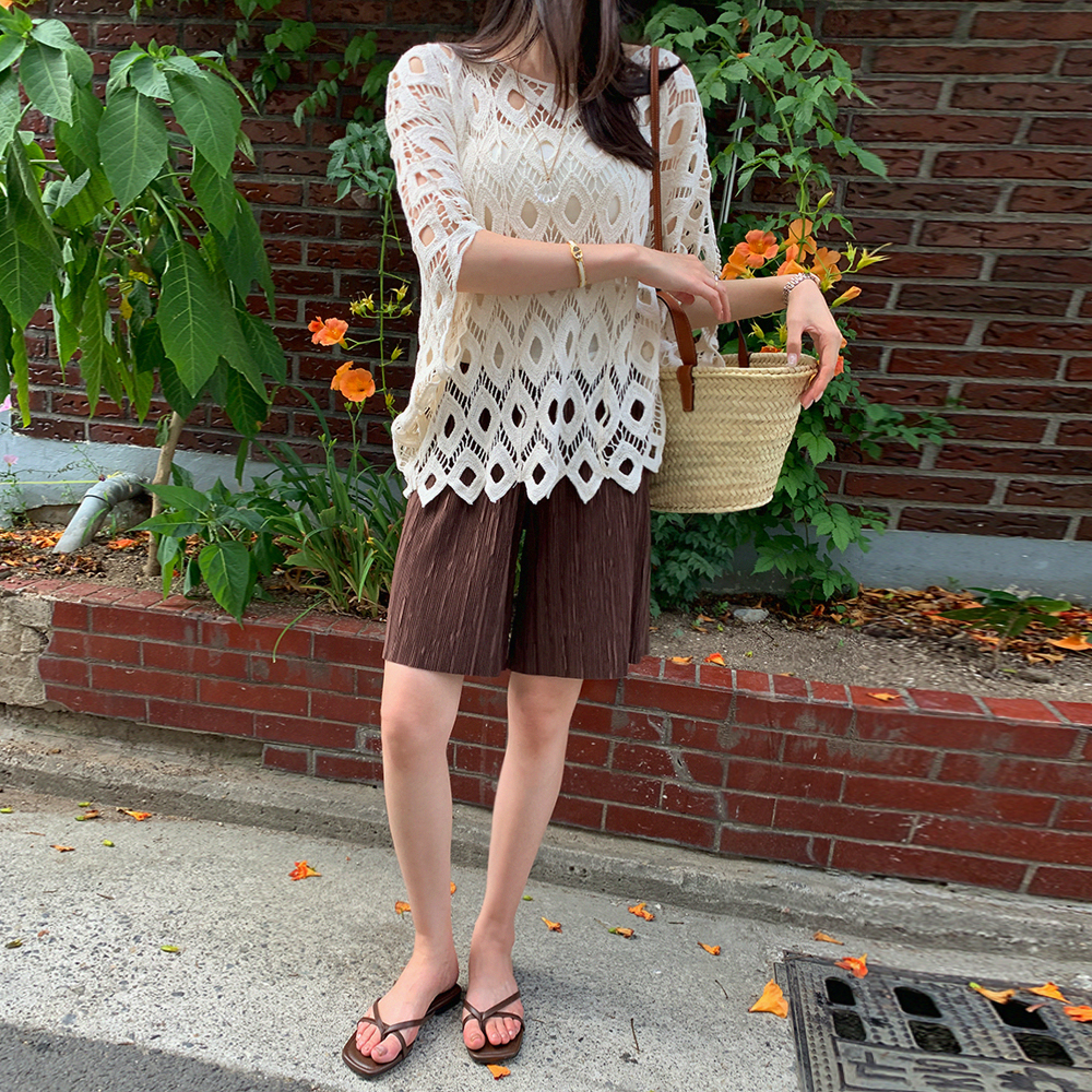 아벨 플리츠 하프 팬츠 - 상세 이미지 3