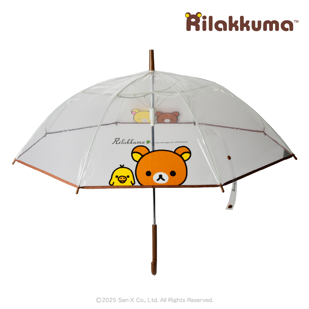 리락쿠마 투명 우산 58cm 캐릭터 코리락쿠마 키이로이토리 산엑스 장우산 굿즈 - 상세 이미지 2