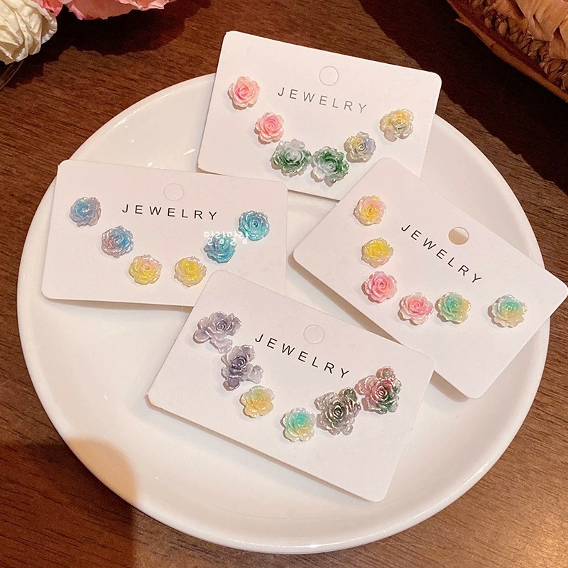 여리여리 미니장미 귀걸이 데일리 앤틱로즈 꽃 포인트이어링 이미지 7