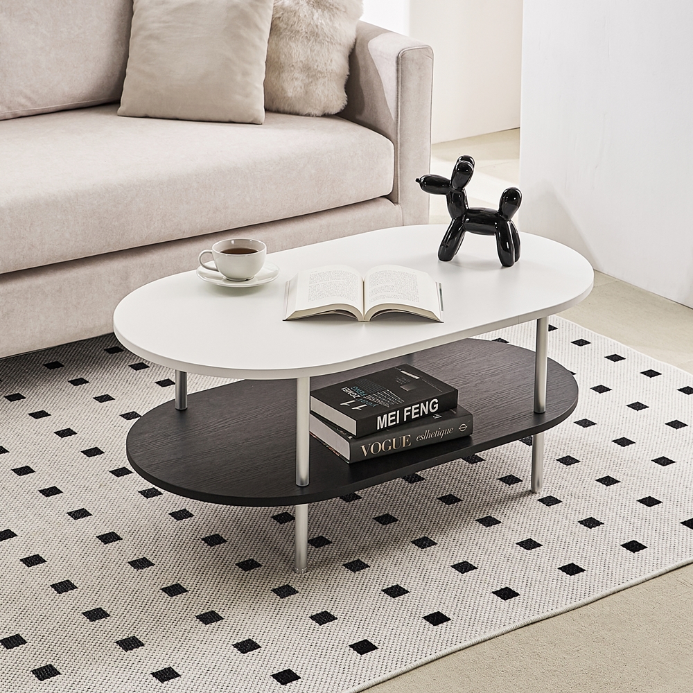 클라르 좌식 타원형 티테이블 높은 소파 테이블 1000