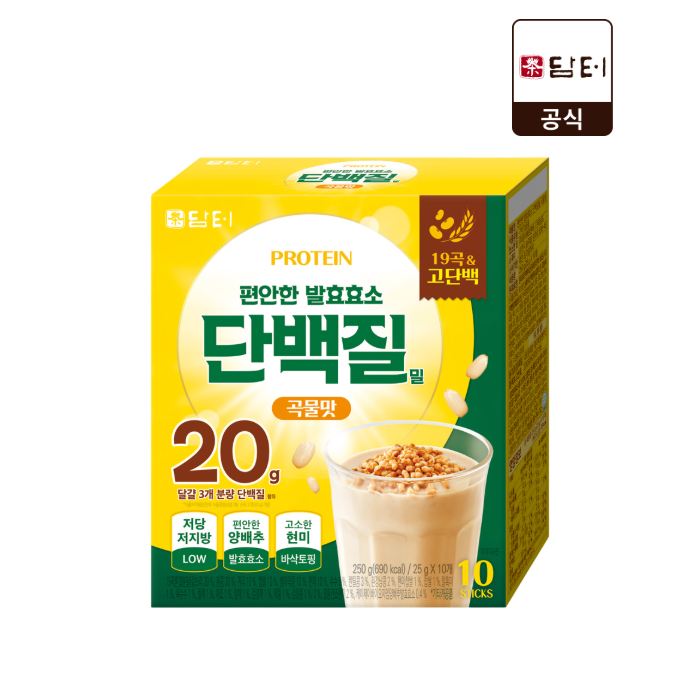 담터 편안한 발효효소 단백질밀 곡물맛 10T 단백질쉐이크 곡물파우더 - 메인 이미지