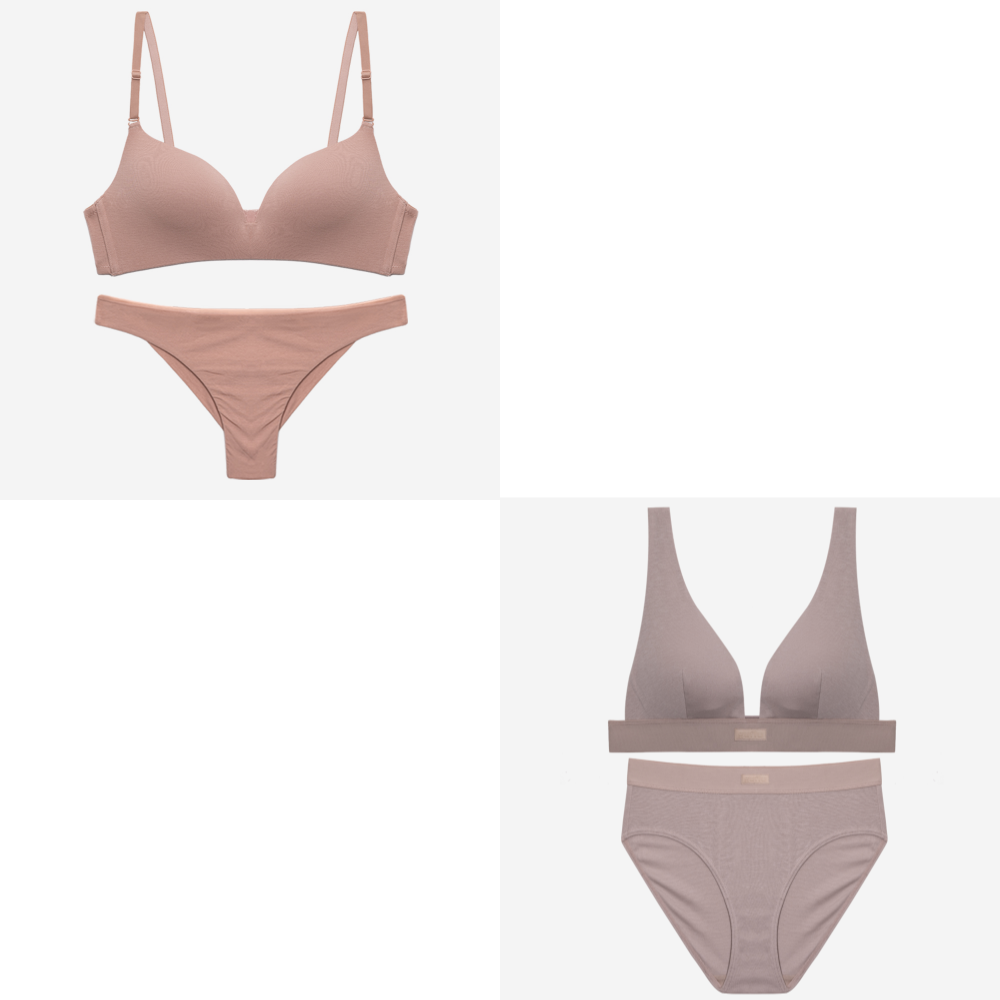 위올라잇 브라팬티 노와이어 프리미엄 1+1 여성속옷 텐셀T라인 모달하이웨이스트 - 상품 이미지