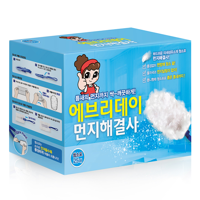 에브리데이 먼지해결사 더스트 먼지털이 떨이 떨이개 청소포 리필25매+핸들1개