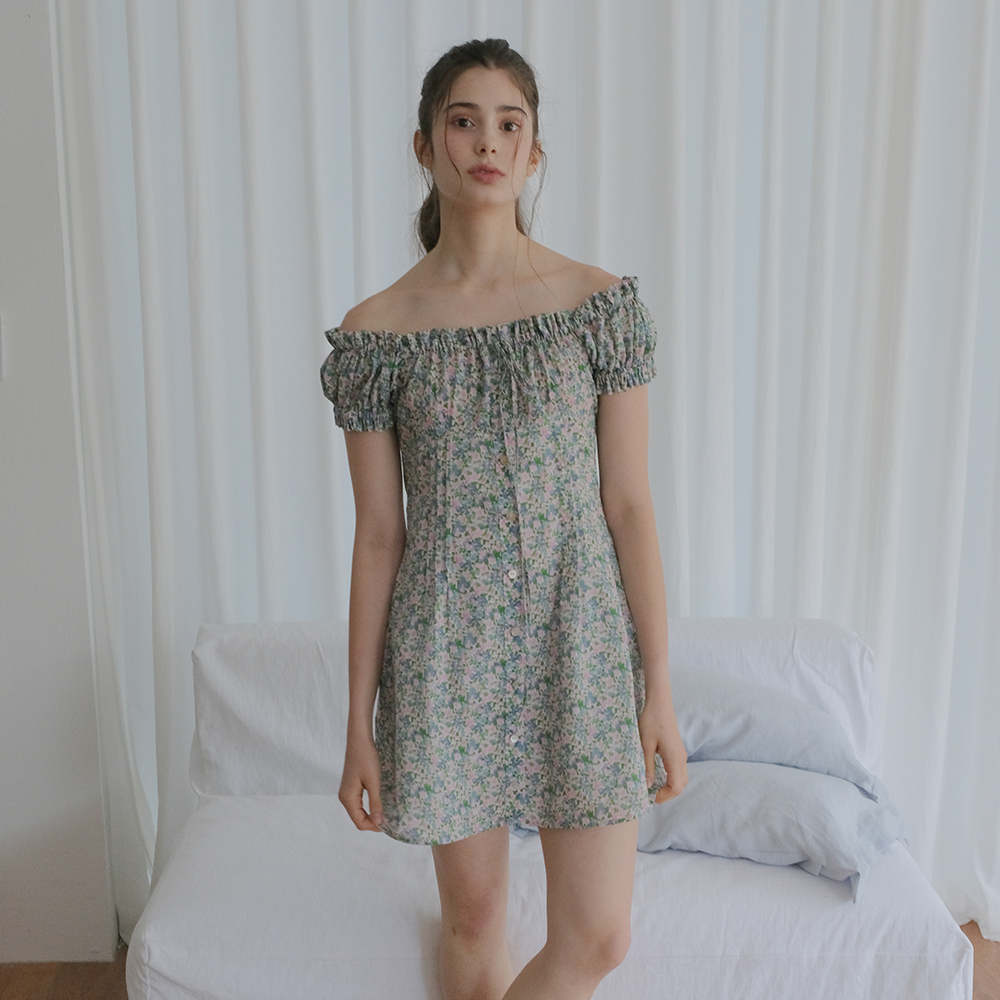 LLIAN FLORAL MINI ONEPIECE (GREEN) - 상세 이미지 2
