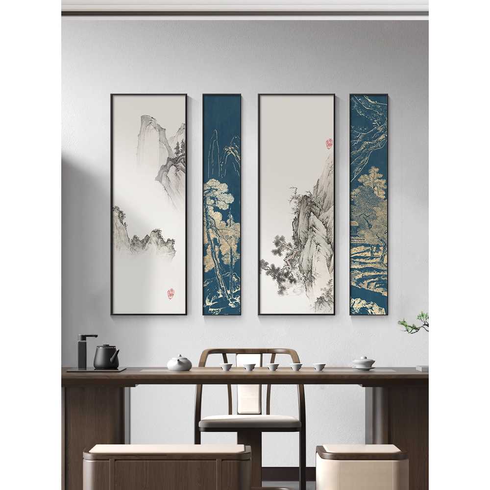 수묵 산수화 그림 액자 인테리어 홈데코 벽걸이 풍경 A (30x180)x2+(60x180)x2 이미지 6