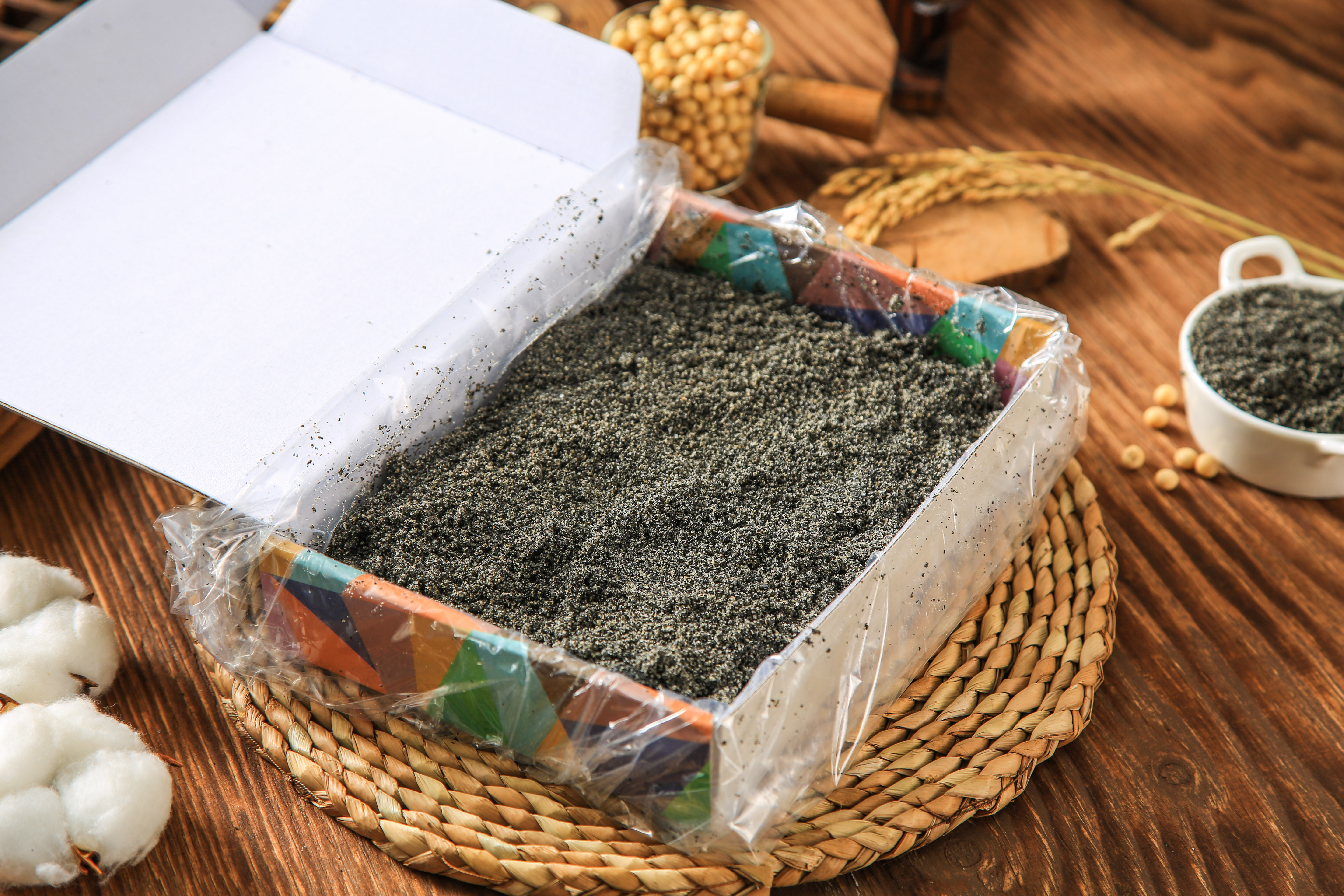이불 흑임자 인절미 600g/고물떡/간편 전통간식 /흑임자라떼 활용 - 상품 이미지