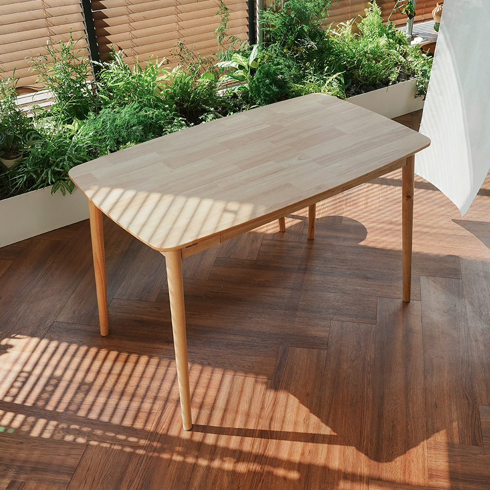 동서가구 로든 고무나무 원목 식탁테이블 1200mm, 내추럴