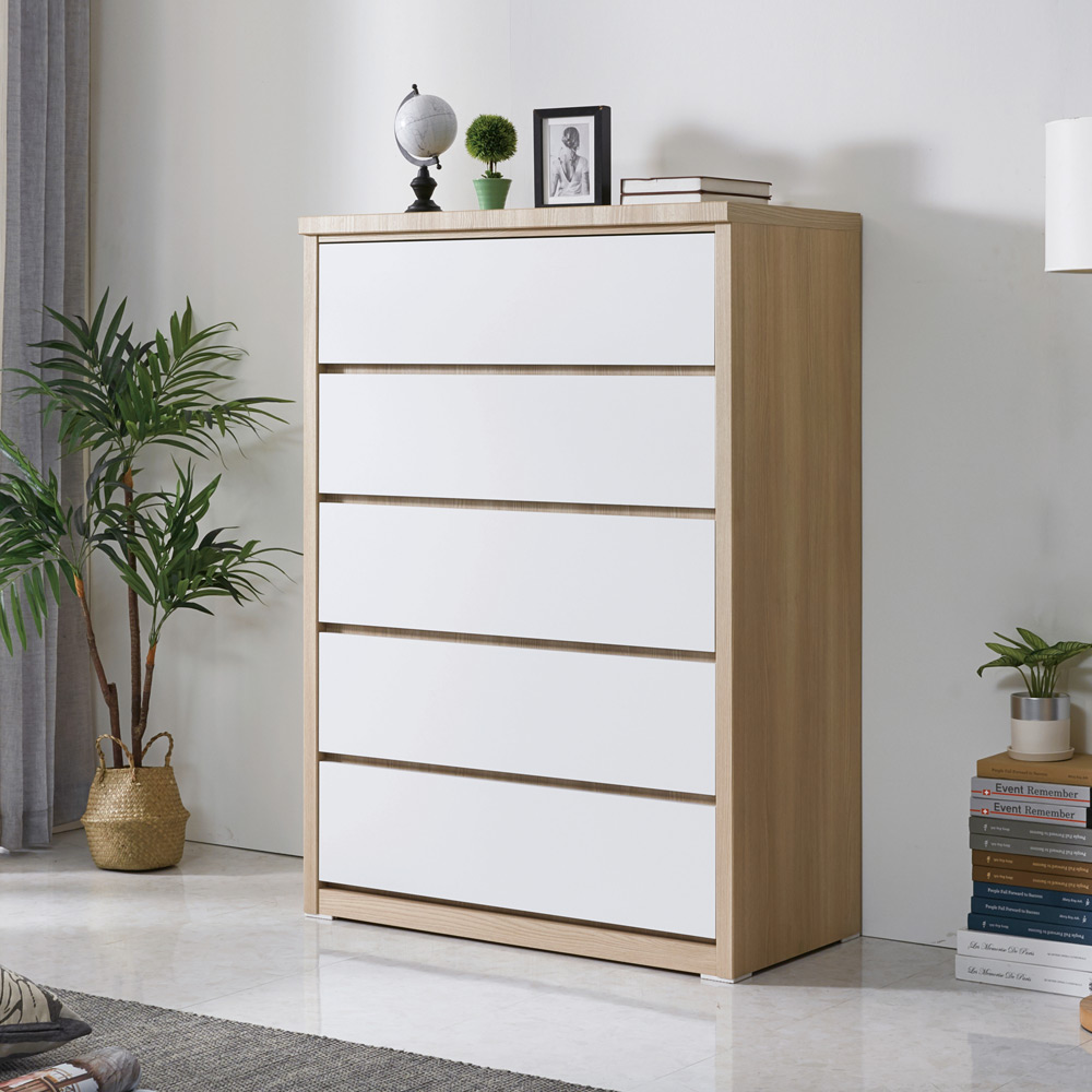 일린 옷 서랍장 드레스룸 광폭 와이드 수납장 1000x500x1408mm, 5단, 네추럴 - 상세 이미지 4