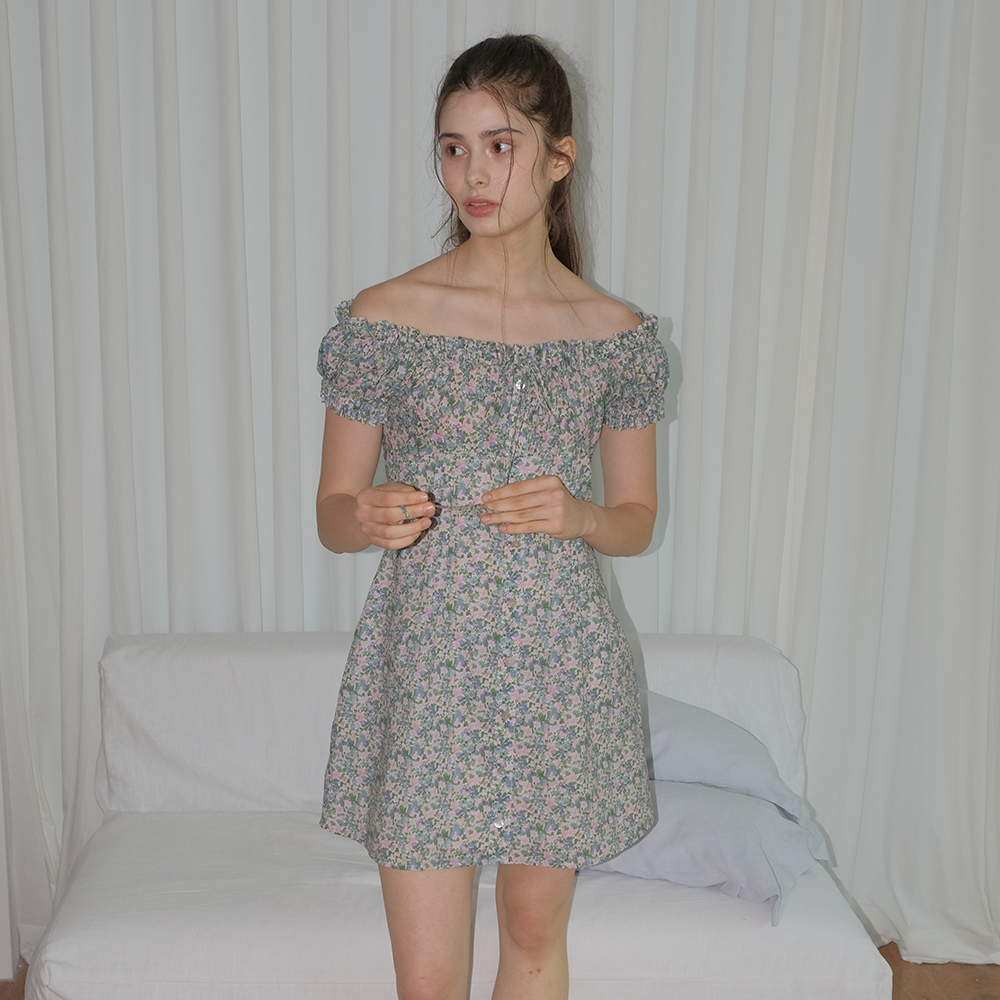 LLIAN FLORAL MINI ONEPIECE (GREEN) - 상품 이미지