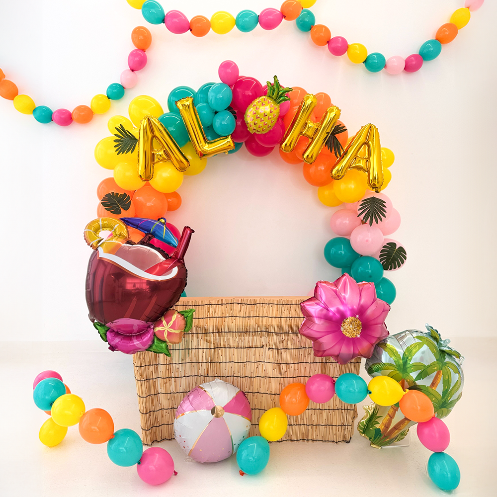 [미소쌤] 알로하 파티팩 여름 환경구성 파티 생일 데코 가랜드 풍선 배경 행사