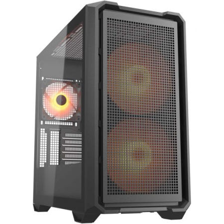 [해외]쿠거 MX600 RGB PC 게이밍 케이스 미니 타워  블랙, ITX/마이크로 ATX 마더보드 지원, 최대 380mm GPU 장착, 전면 2x160mm 사전 설치 및 후면