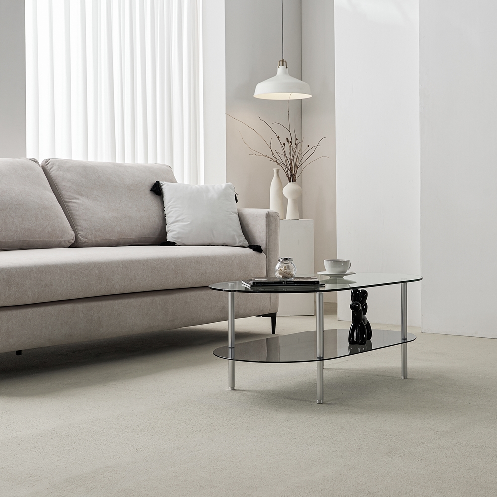 클라르 높은 소파 쇼파 좌식 테이블 낮은 유리 모듈 1000