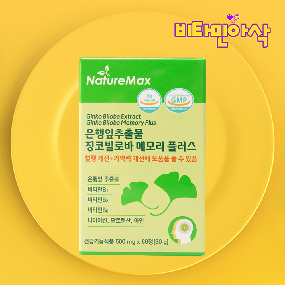 징코 은행잎추출물 징코빌리프 기억력 개선 혈행 케어 은행잎추출물 60정, 1개 - 상품 이미지