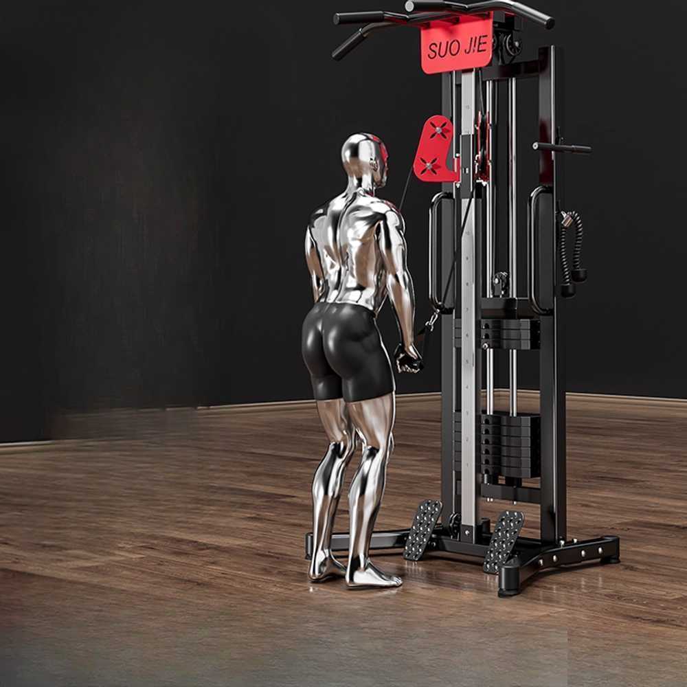 케이블 머신 롱풀 시티드로우 상체 근력 웨이트기 블랙(70KG) - 상품 이미지
