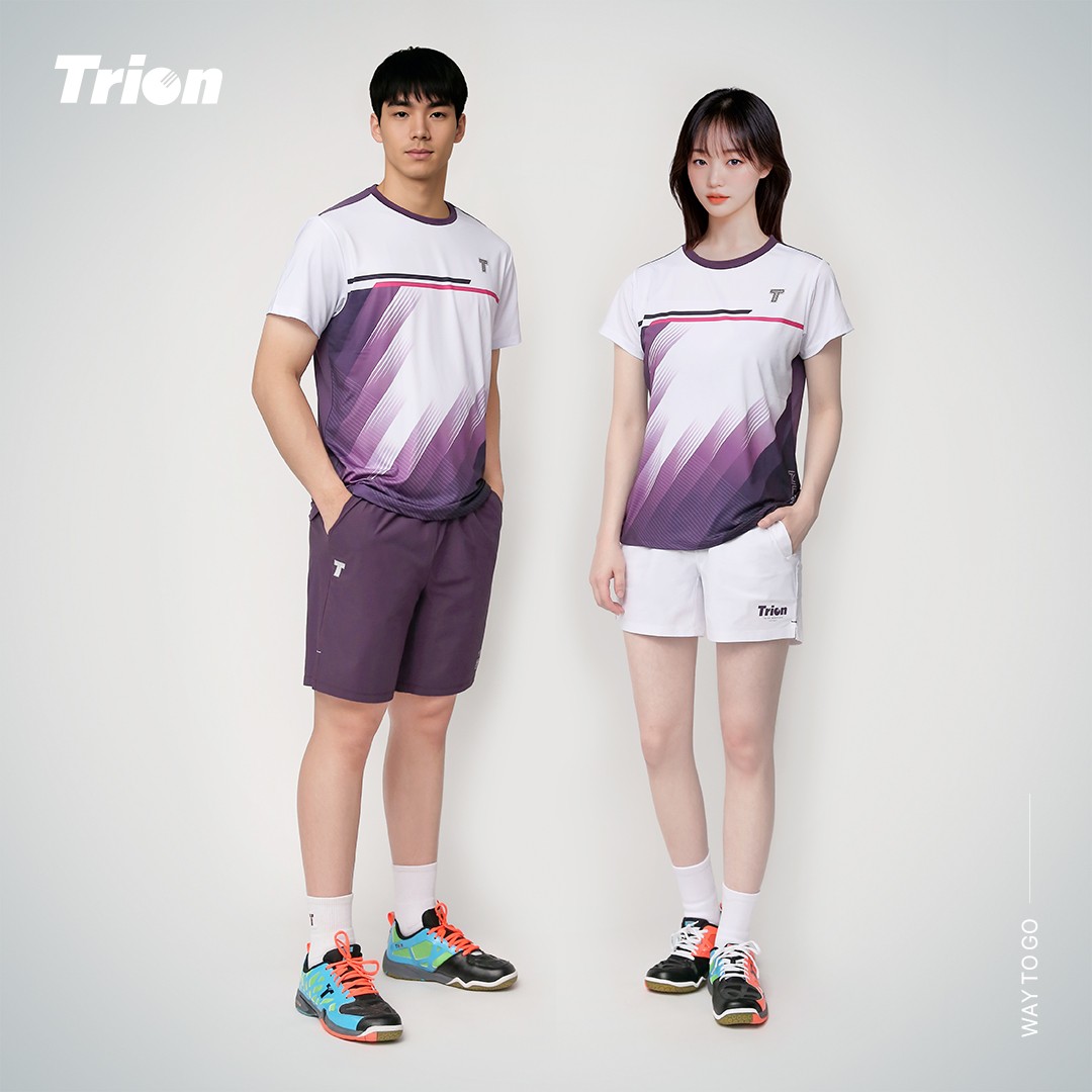 트라이온 TR25 라운드 경기복 퍼플 경기복 배드민턴 탁구 스쿼시 스포츠의류 - 상품 이미지