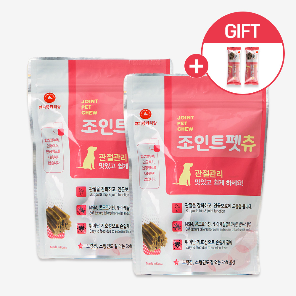 조인트펫츄 강아지 관절 영양제 글루코사민 콘드로이친 치석제거 MSM 36개입, 2개