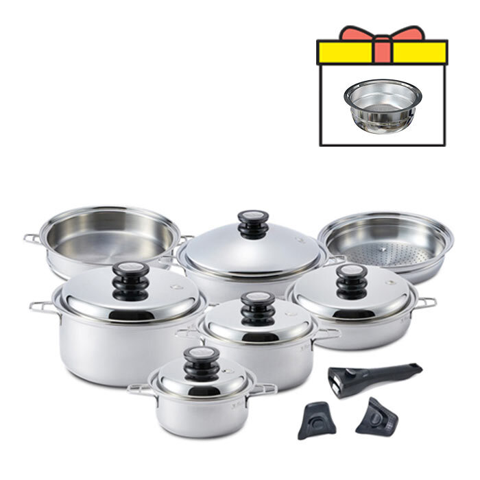 마마르떼 마스터세트+24스티머 뚜껑까지316Ti 프리미엄 티타늄 쿡웨어