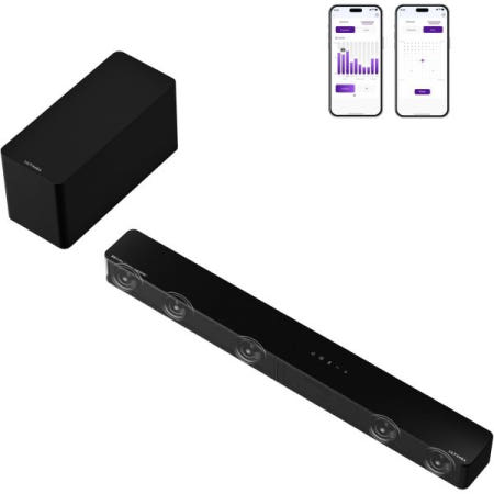 [해외]ULTIMEA 5.1 서브우퍼 사운드 바, 돌비 애트모스 포함, 스마트 TV용 서라운드 시스템, 300W 피크 전력, HDMI eARC, 앱, 블루투스 5.4, 포세이돈 M