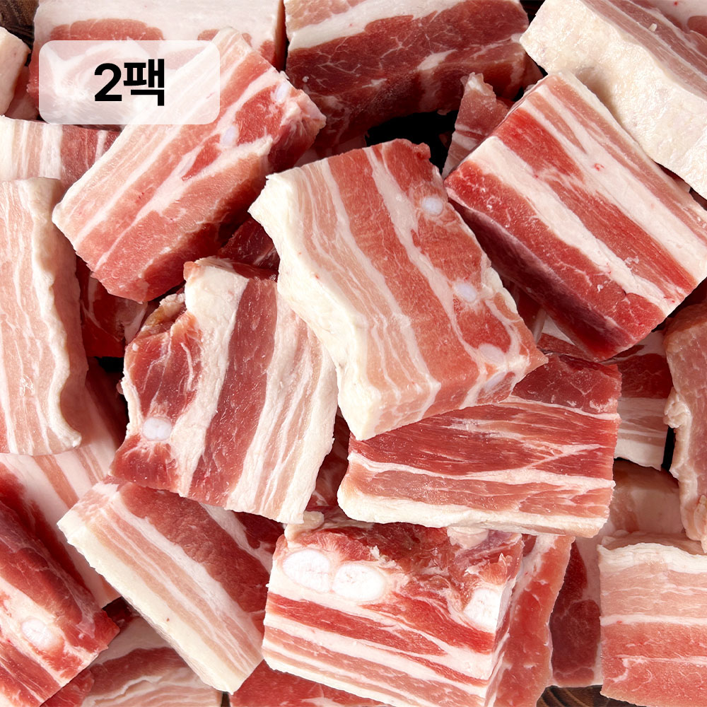 [겉바속촉] 구이용 냉동 수입산 벽돌삼겹살 삼겹 블럭삼겹살 2kg, 1개