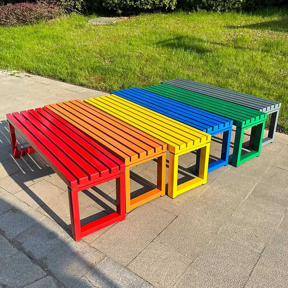 정원 벤치 등받이 펜션 편의점 북유럽 야외용 병원 화이트 100x40x85cm - 상세 이미지 5