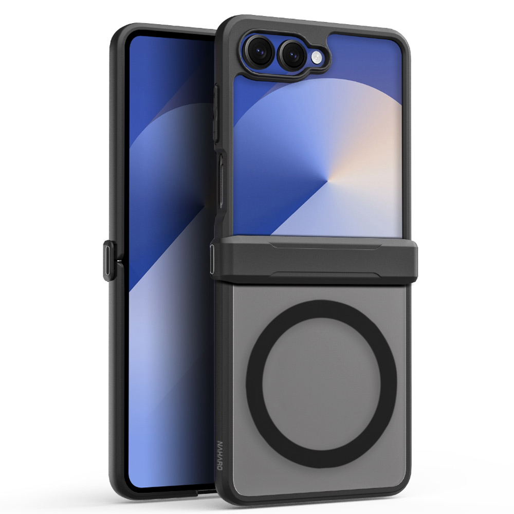 나하로 힌지보호 맥세이프 아머 하이브리드 케이스 블랙, 갤럭시Z 플립7