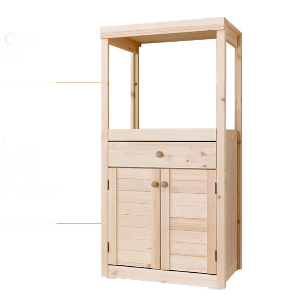 원목 광파 오븐 장 렌즈 다이 거치대 전기 밥솥 수납장