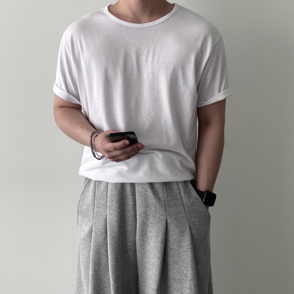 무지티 남자u넥반팔 기능성반팔 쿨티셔츠 - 상세 이미지 2
