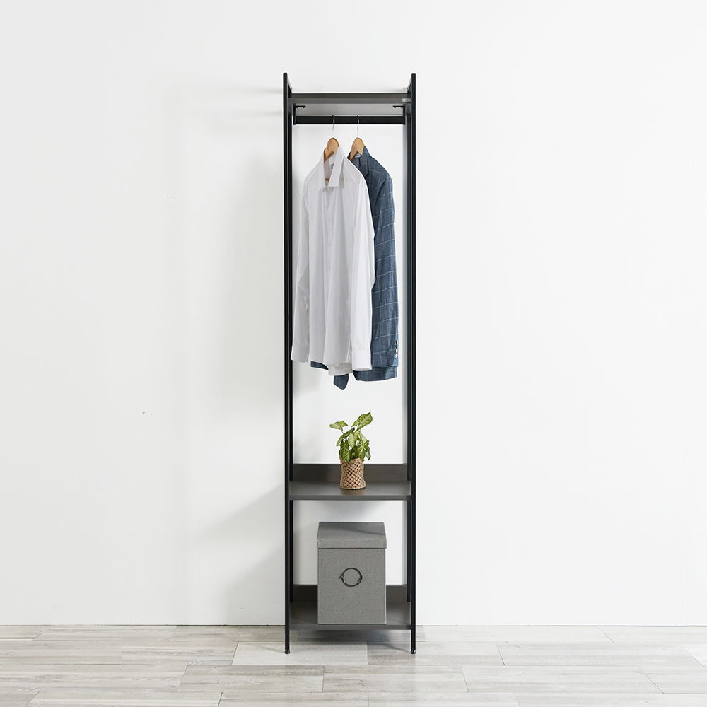 동서가구 디케로 철제 스틸 드레스룸 시스템 행거 400, 1단 행거형, 그레이