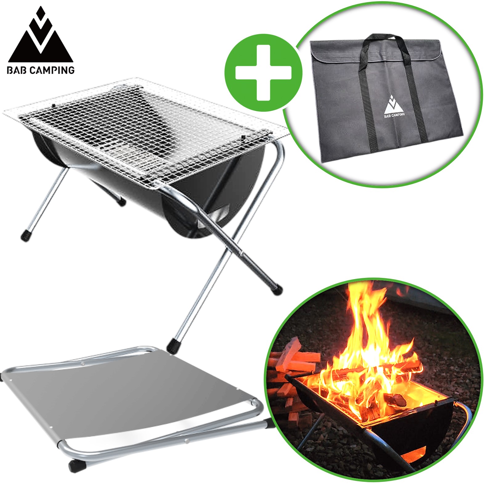밥캠핑 엑스 그릴 가방 화로 미니 불멍 화로대 바베큐 접이식