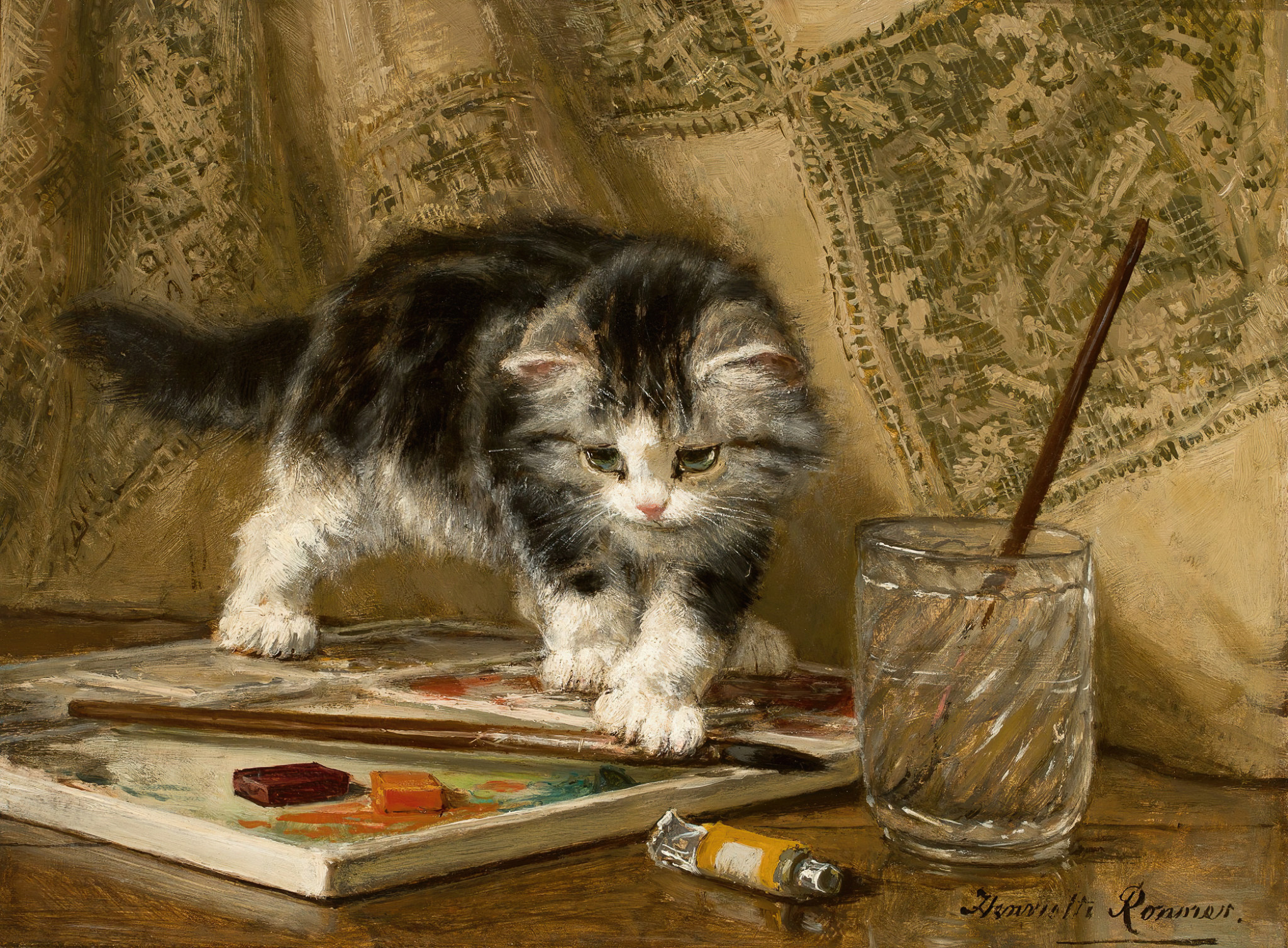 The Young Artist 원본비율 아트포스터 냥이 - 상품 이미지