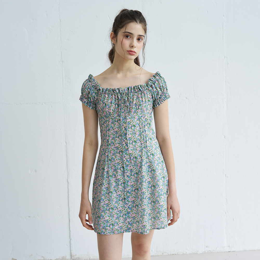 LLIAN FLORAL MINI ONEPIECE (GREEN) - 상세 이미지 4