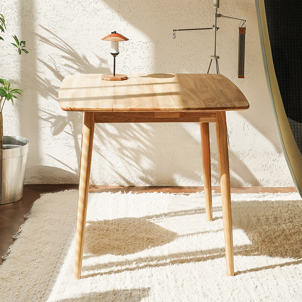 동서가구 로든 고무나무 원목 식탁테이블 800mm, 내추럴