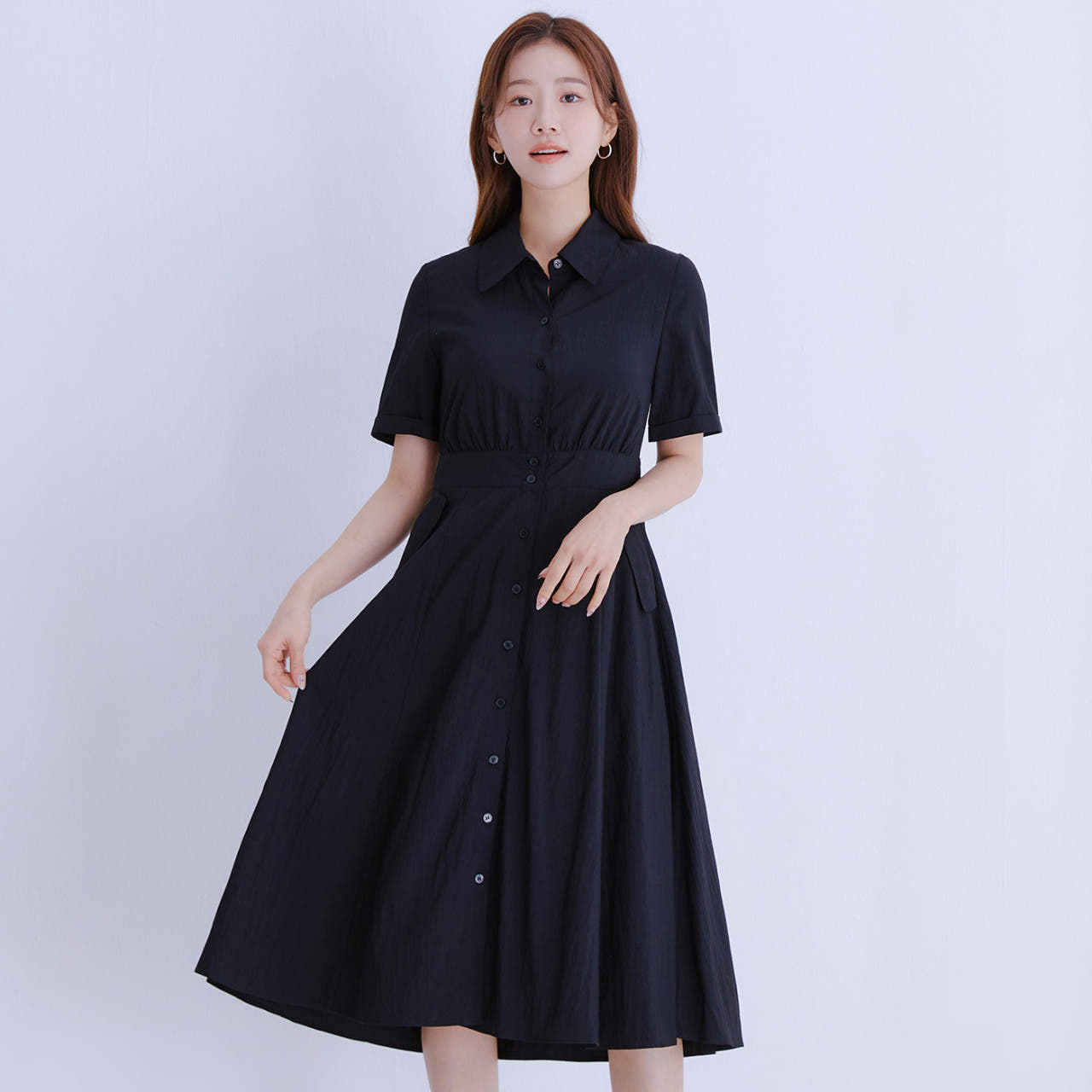 [라운지 전용][N배송] 로엠 셔츠형 원피스 RMOWE25R22 제품 이미지