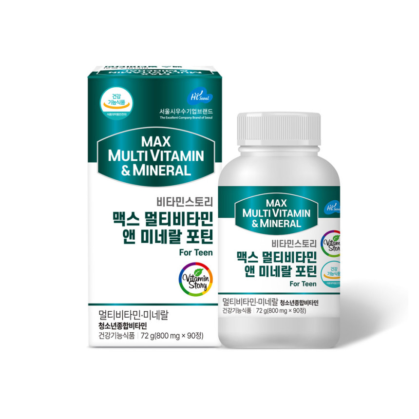 [비타민스토리] 맥스 멀티 비타민 앤 미네랄 포틴 90정x1통