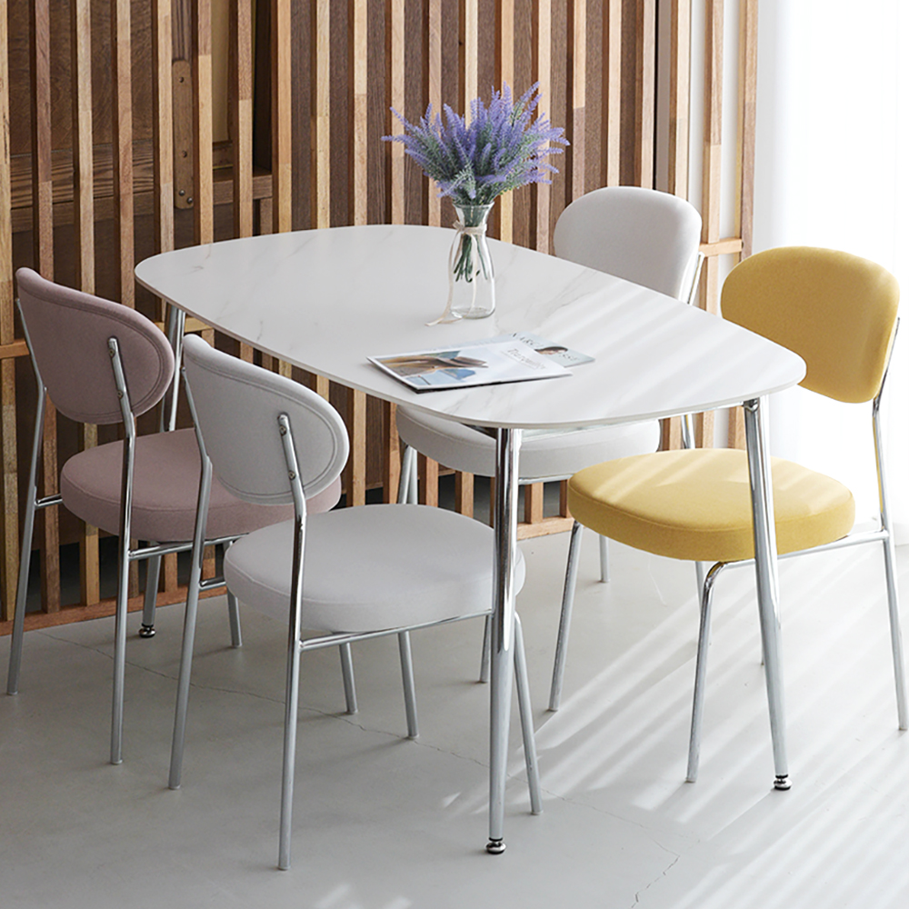 레오르 타원형 4인용식탁 세트 세라믹식탁 포세린 1200 의자2 벤치