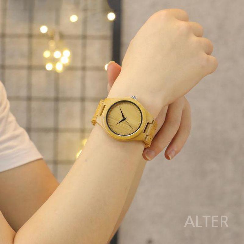 여성 나무 손목 시계 우드 대나무 여성용 대나무 시리즈 남성용 40MM - 상세 이미지 3
