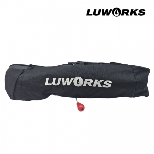 루웍스 LWV-04 허리팽창식 구명조끼 블랙 허리벨트형 선상 갯바위 구명복 - 메인 이미지