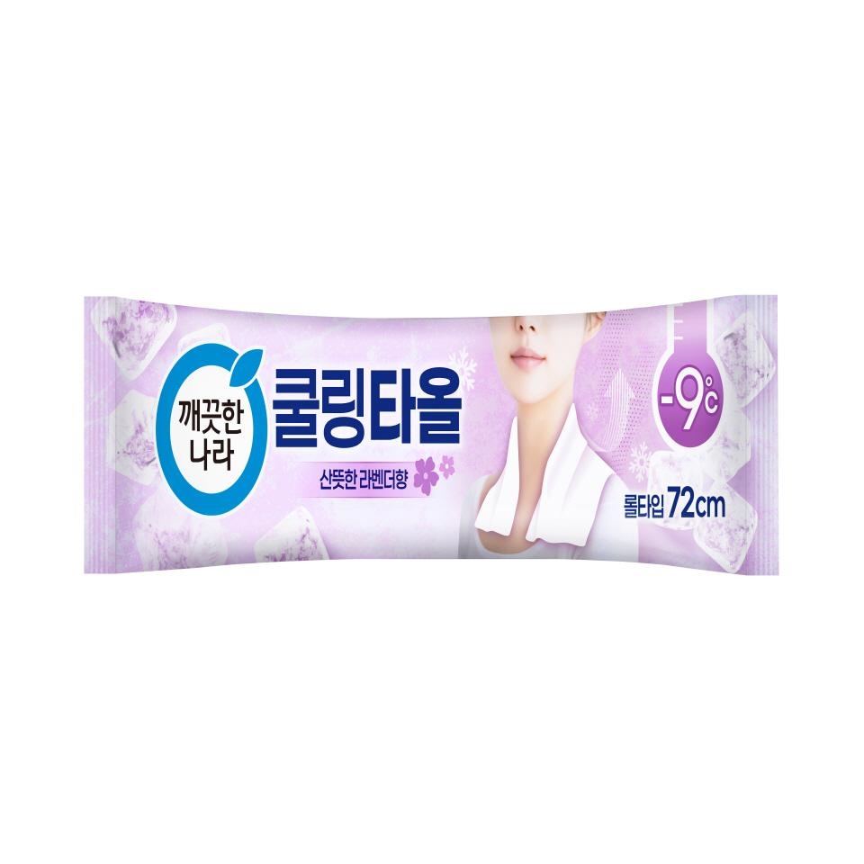 메가마트 깨끗한나라 라벤더 쿨링타올 1매 - 상품 이미지